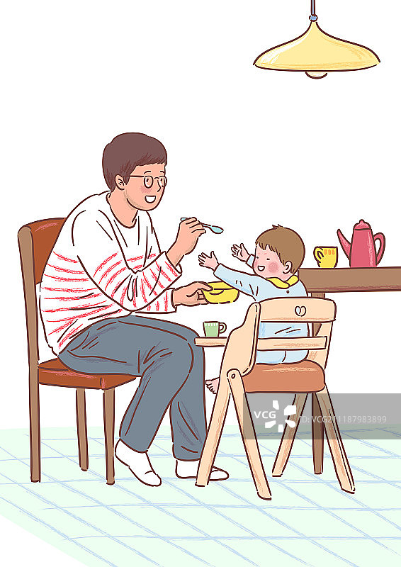 育儿、婴儿、丈夫、父亲、家庭、生活方式、婴儿食品、爸爸图片素材