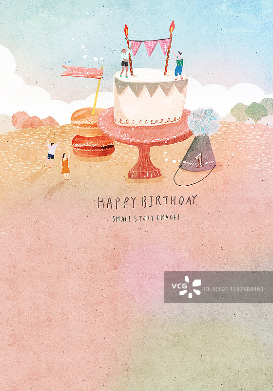 书籍封面、明信片、海报、背景、水彩、留白、排版、童话故事、微缩模型、蛋糕图片图片素材