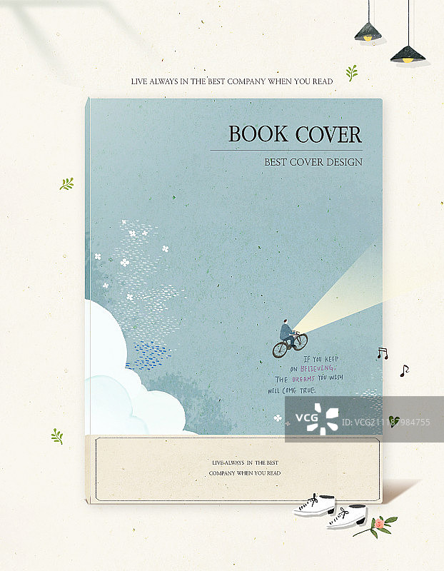 俯视角度书籍封面花卉插画图片素材