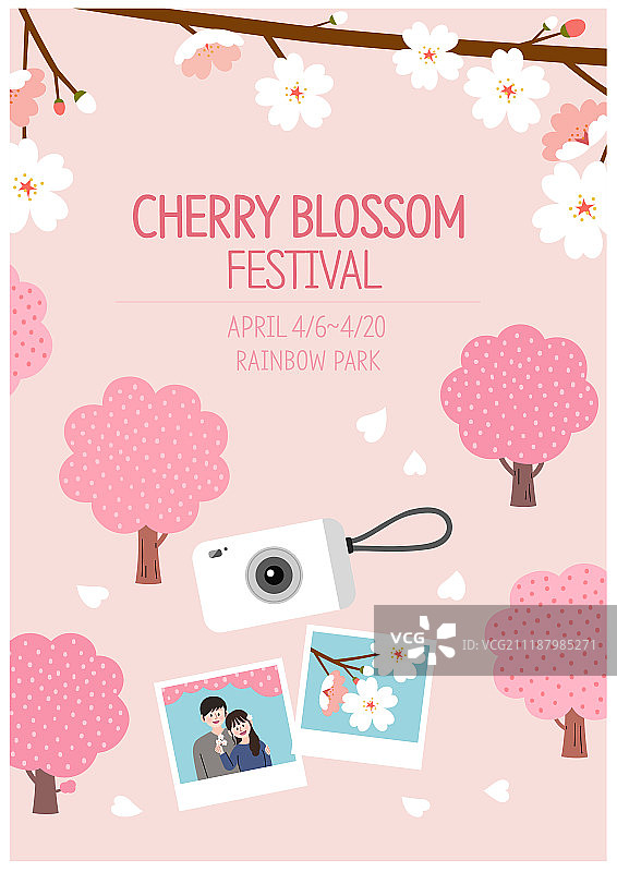 传统节日、生活方式、年度活动、娱乐活动、樱花、樱桃树（水果）、樱花节、宝丽来（品牌名称）图片素材