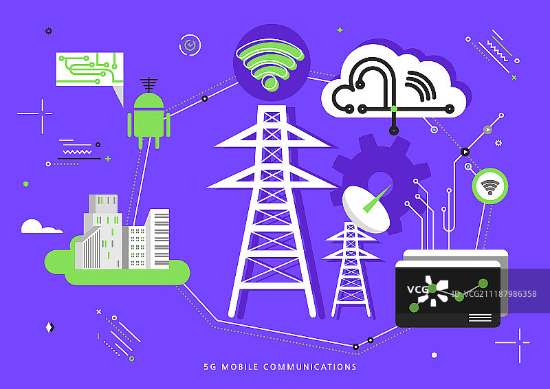 计算机网络（计算机设备）、互联网、5G、技术、手机、智能手机、手持设备、传输塔、Wifi图片素材