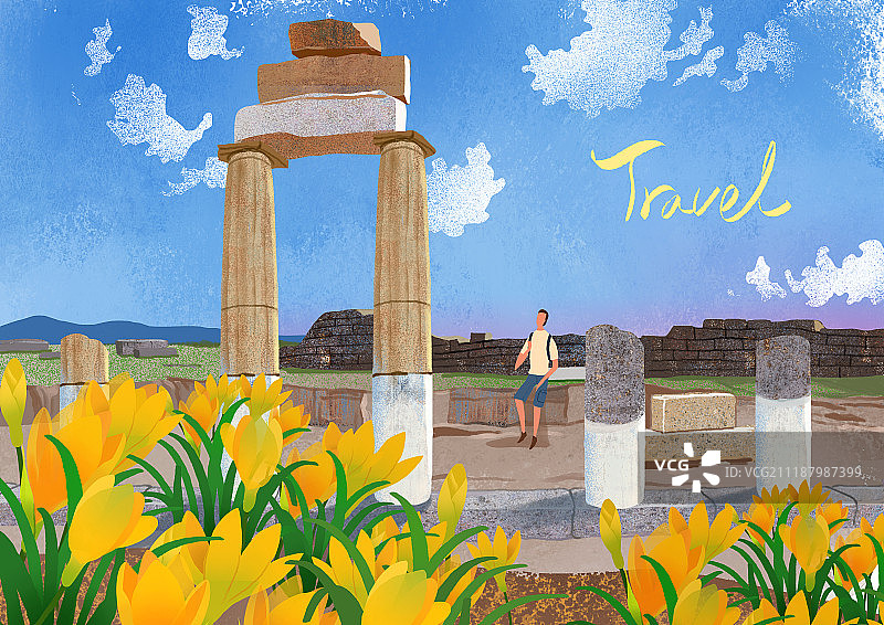 风景：土耳其安塔利亚古遗址旅游图片素材