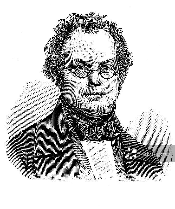 卡尔·维珀曼，1831-1911，德国记者和政治家，1880年木刻版画图片素材