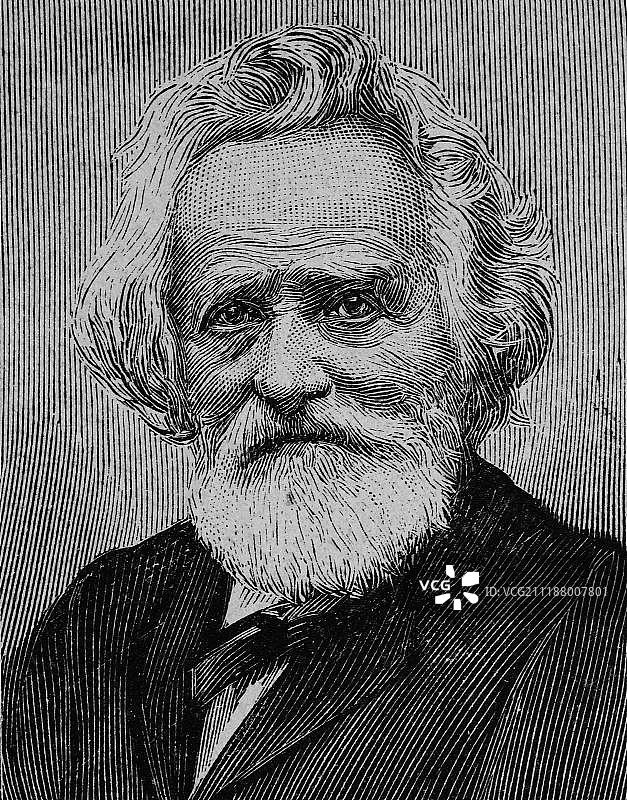 约翰·内波穆克·塞普，德国历史学家、民俗学家、教会历史学家和政治家，1816-1909年，1880年左右的木刻图片素材