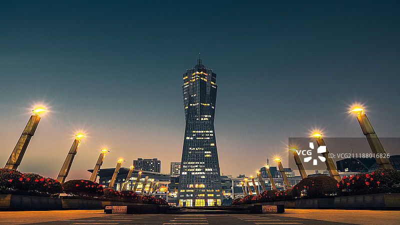 杭州银泰黄昏风光图片素材