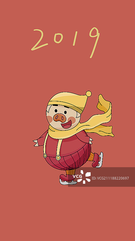 2019猪年卡通形象图片素材