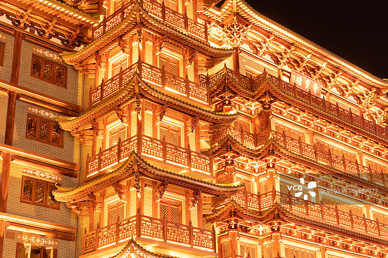 古寺庙夜景建筑图图片素材