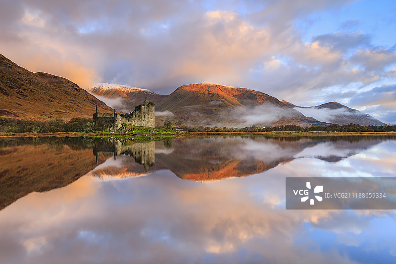 基尔丘恩城堡倒影图片素材