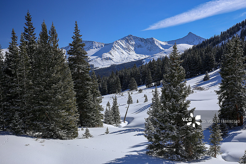 科罗拉多州冬季铜山十英里山脉图片素材