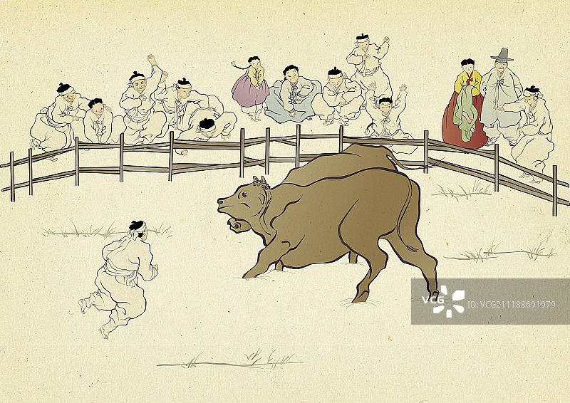 韩国传统风俗画作品图片素材