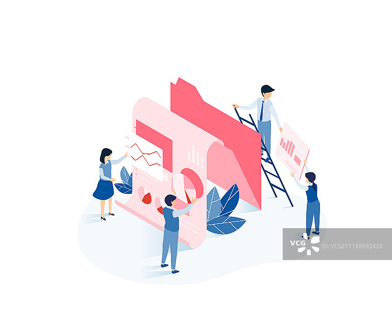 矢量图 - 团队协作，合作实现目标. 007图片素材