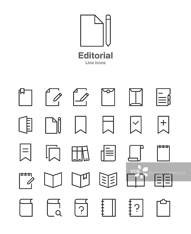 现代网页和移动应用象形图集，线条艺术交叉图标集，现代简约扁平设计019图片素材