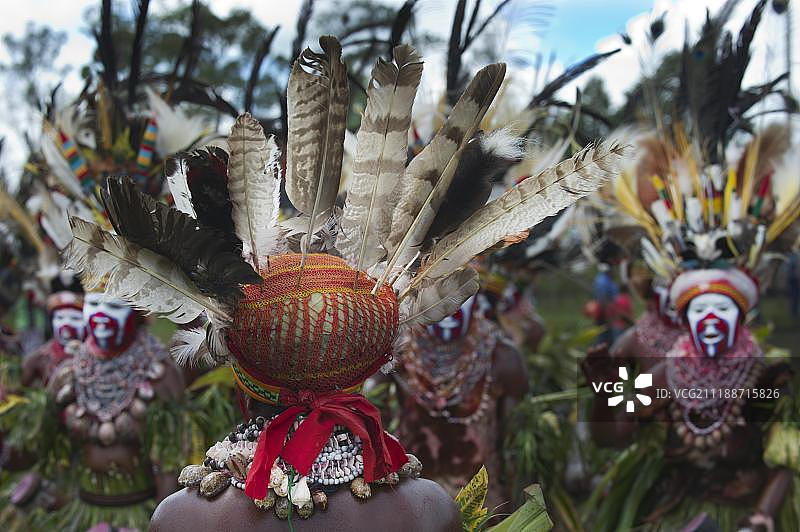 在巴布亚新几内亚西高地哈根山展览上的西高地人图片素材
