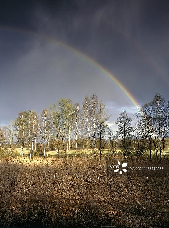 基姆高与彩虹的风景，上巴伐利亚，德国，欧洲图片素材