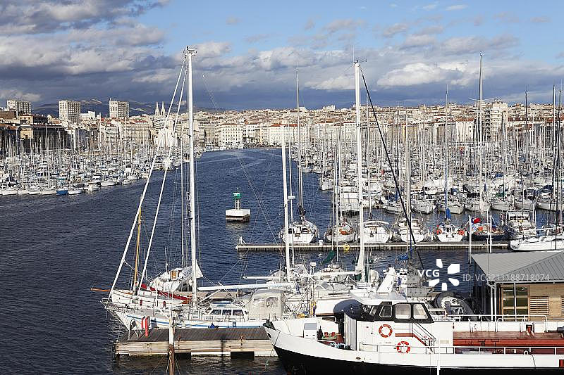 法国马赛旧港口风光图片素材