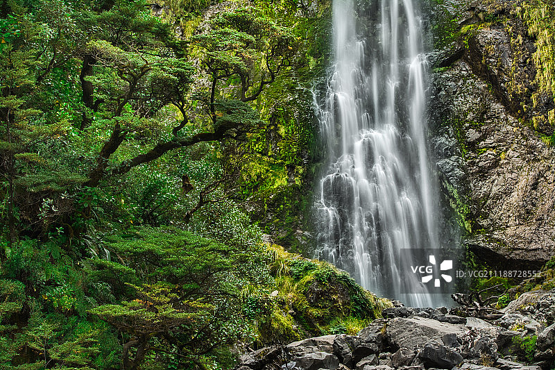 新西兰魔鬼碗瀑布图片素材