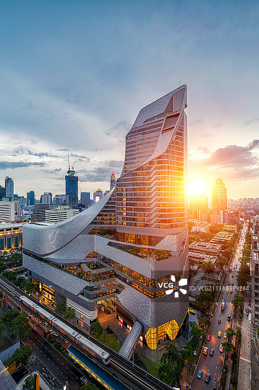 曼谷城市风光高视角图片素材