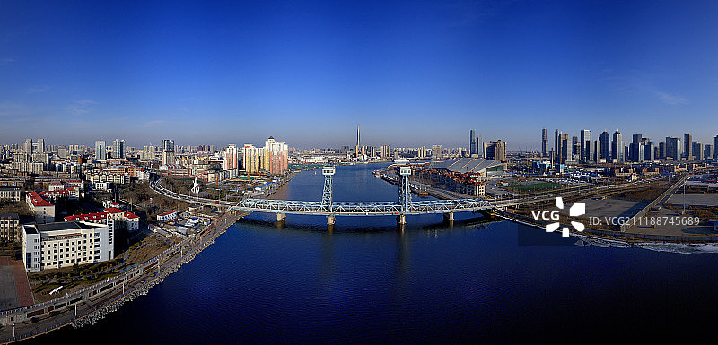 天津塘沽海门大桥全景图图片素材