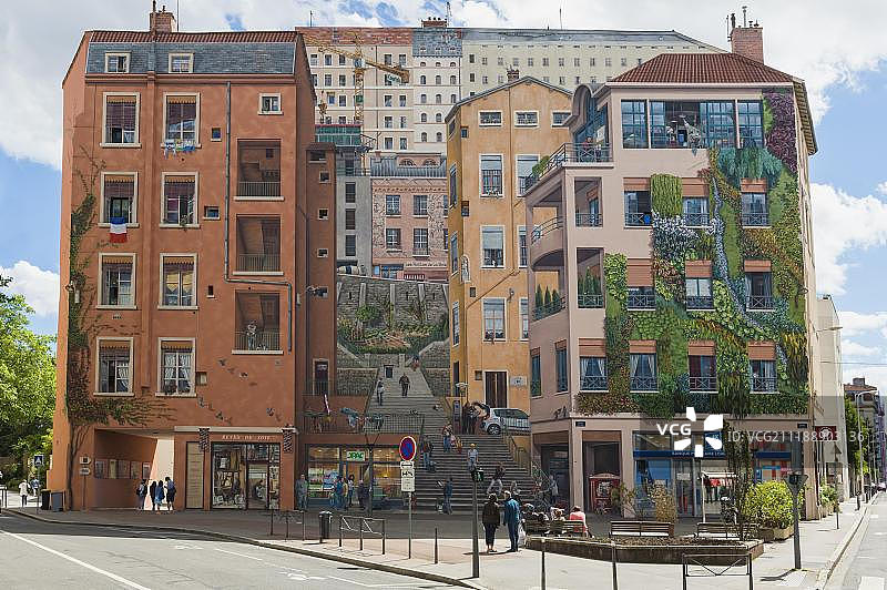 法国里昂丝绸工人墙图片素材