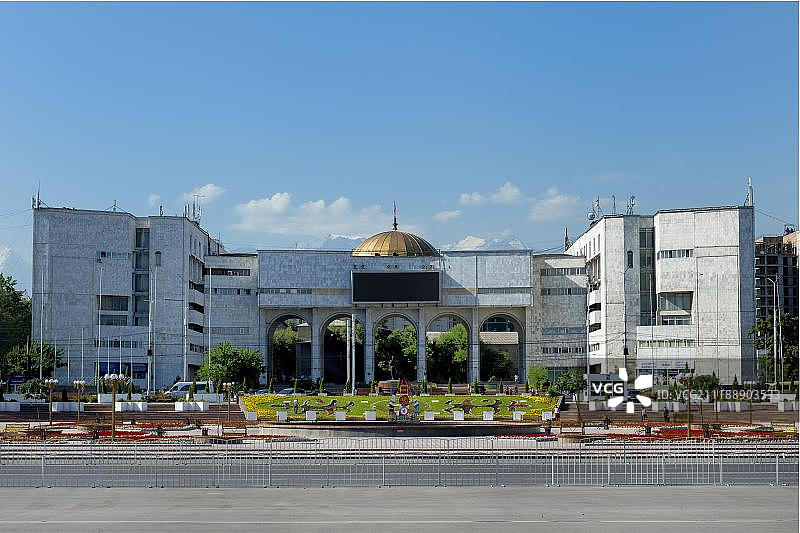 比什凯克阿拉套广场，吉尔吉斯斯坦，亚洲图片素材