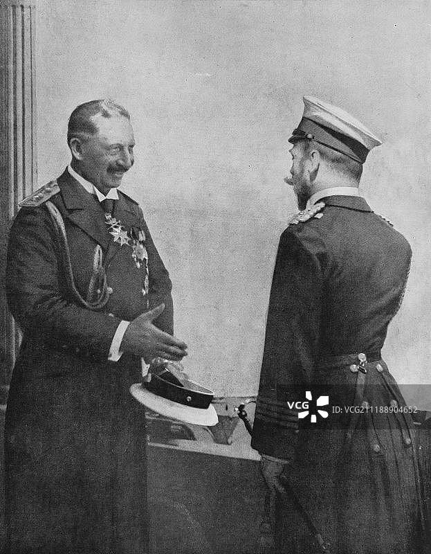 德国皇帝威廉二世与俄国皇帝尼古拉二世图片素材