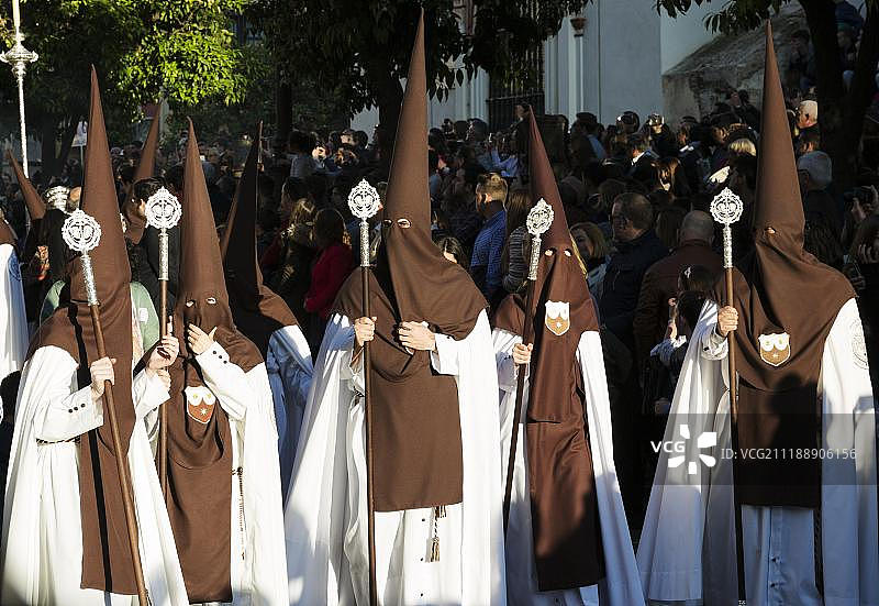 西班牙安达卢西亚塞维利亚圣周的忏悔者图片素材