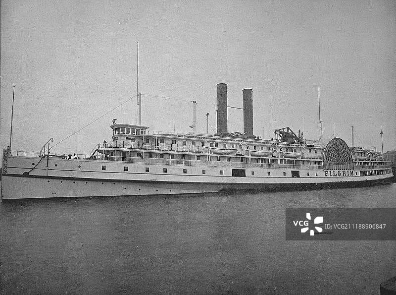 朝圣者号河轮，美国历史照片图片素材