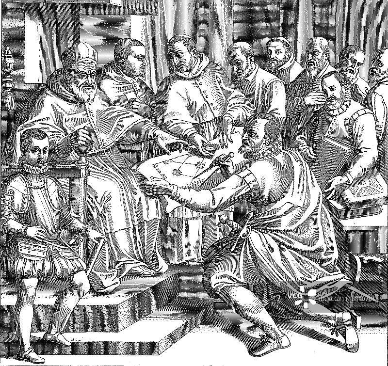 西斯都五世木刻画像（梵蒂冈）图片素材