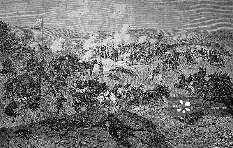 1870至1871年法德战争期间努阿尔特伤兵的战斗和补给站，法国，欧洲图片素材