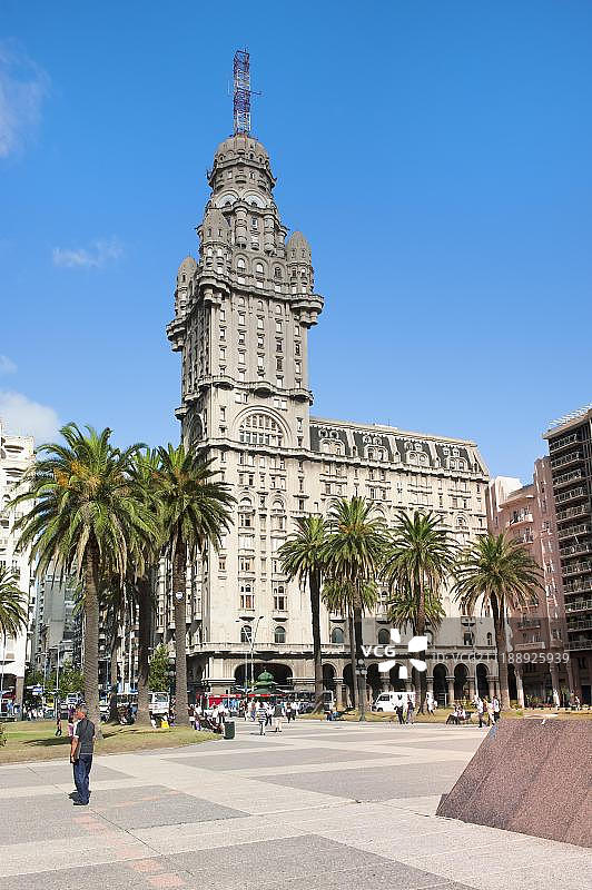 萨尔沃宫，独立广场，蒙得维的亚，乌拉圭，南美洲图片素材