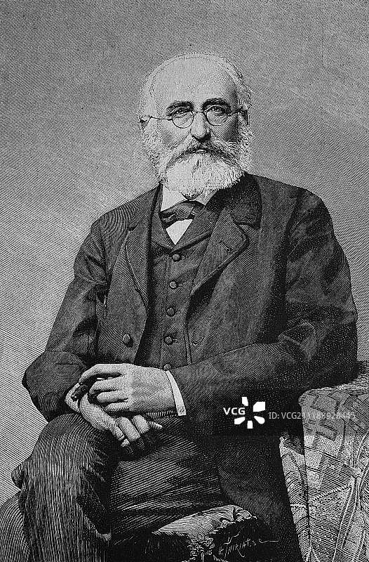 匈牙利前首相卡尔曼·蒂萨木刻画图片素材