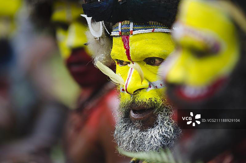 巴布亚新几内亚胡里假发人与极乐鸟羽毛图片素材