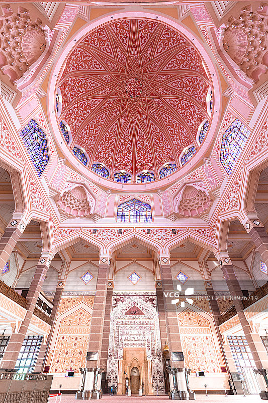 马来西亚布城:粉红清真寺(Putra Mosque),内部图片素材