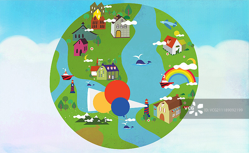 有趣的地球村图片素材