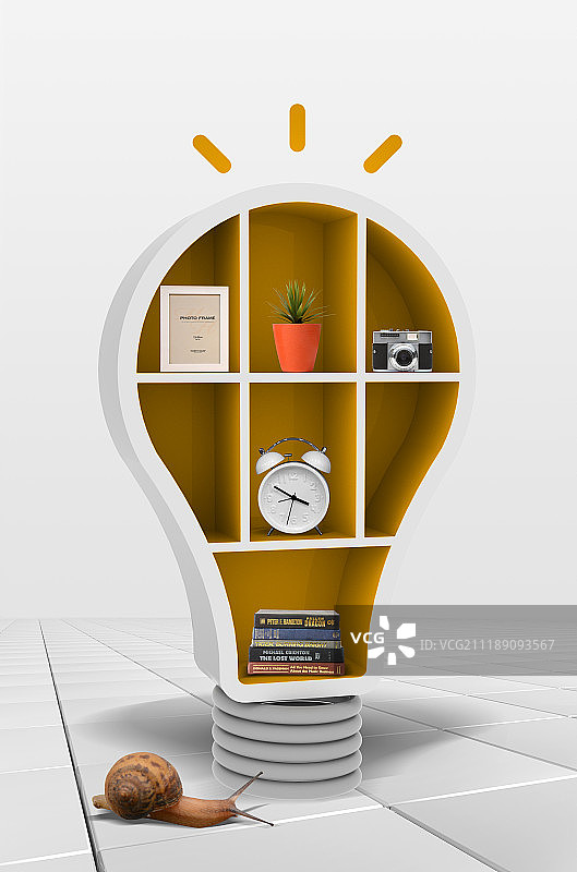 灯泡造型书架图片素材