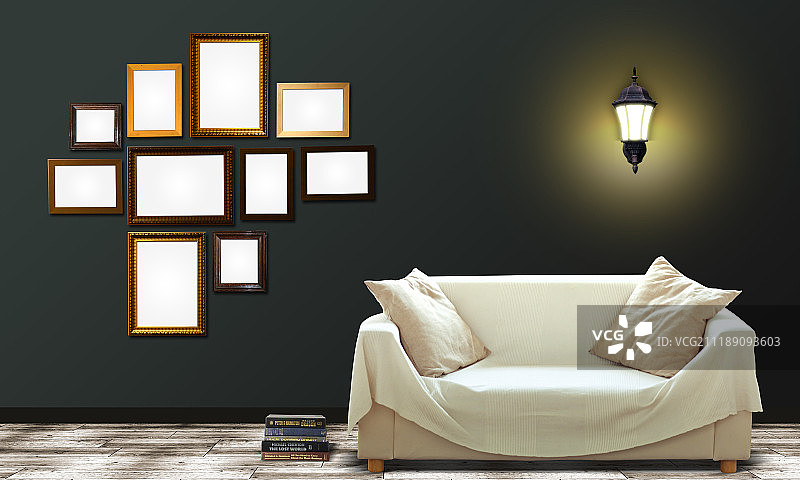 带画框的房间图片素材