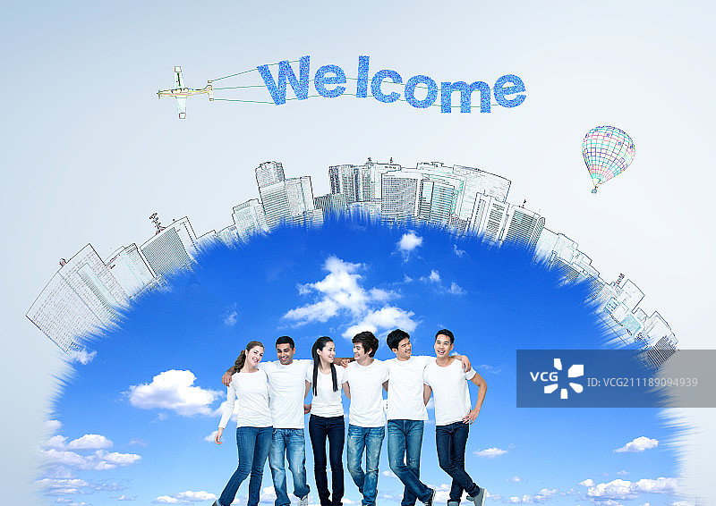 蓝色城市图片素材