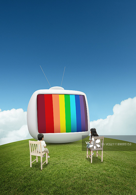 山上的电视图片素材