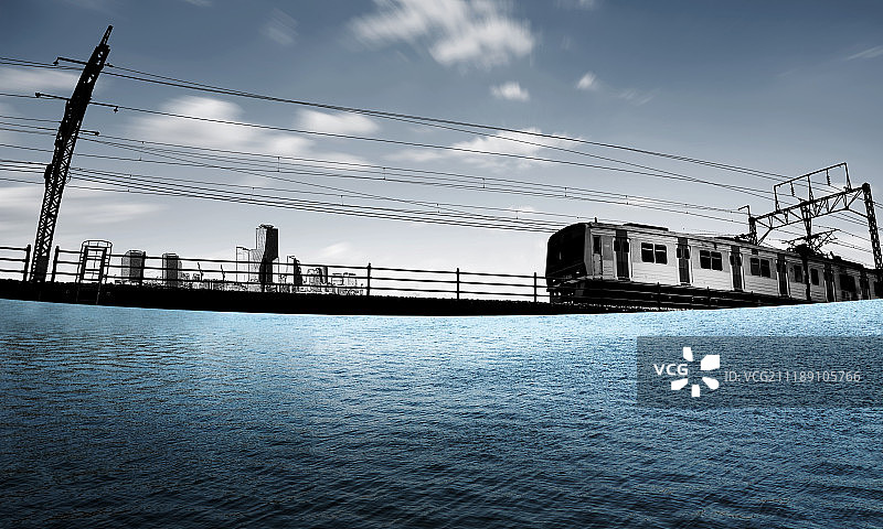 驶向城市的火车图片素材