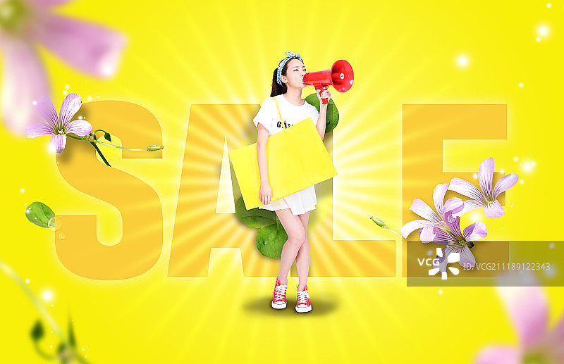 购物和鲜花图片素材