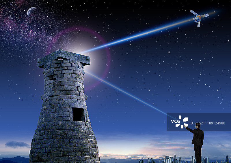 韩国瞻星台夜晚图片素材