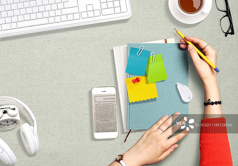 规划、办公用品、生活方式图片素材