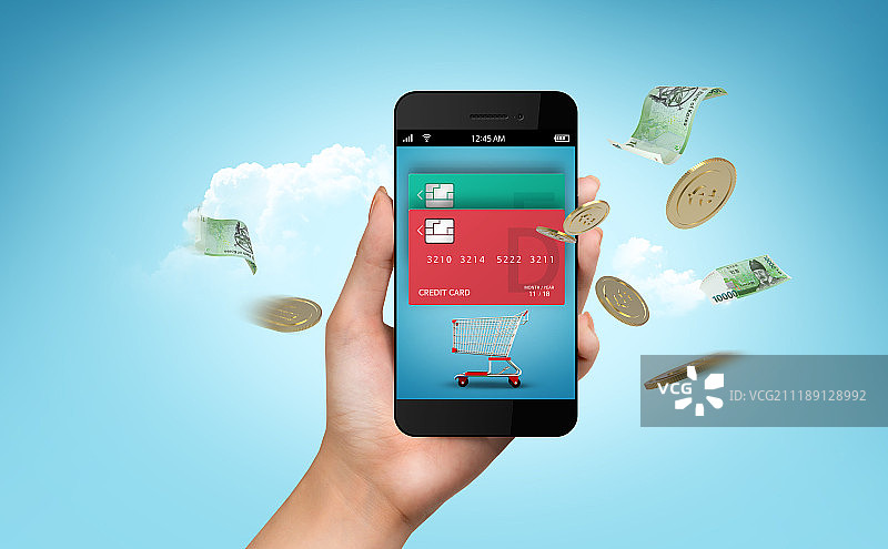 智能手机、移动支付、金融图片素材