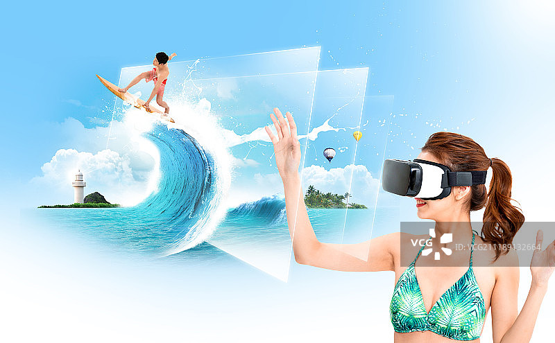 VR虚拟现实：第四次工业革命生活方式图片素材