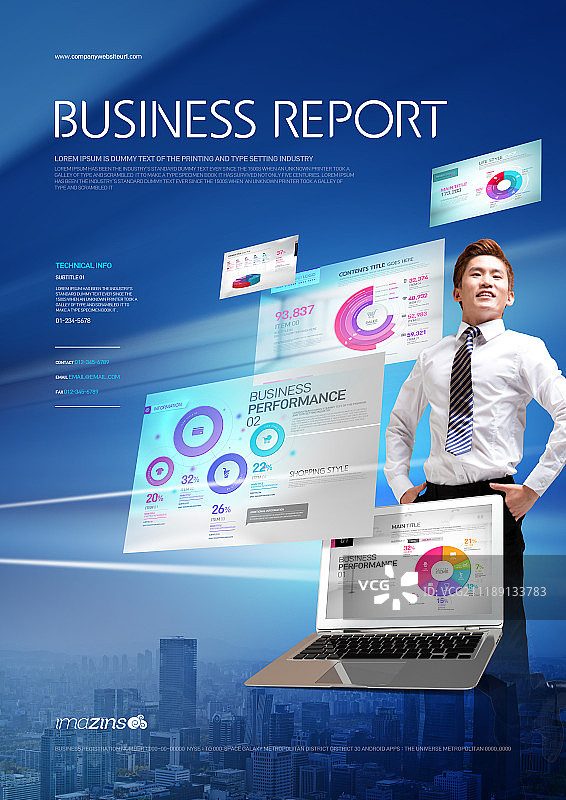 商务宣传册与商人图片素材