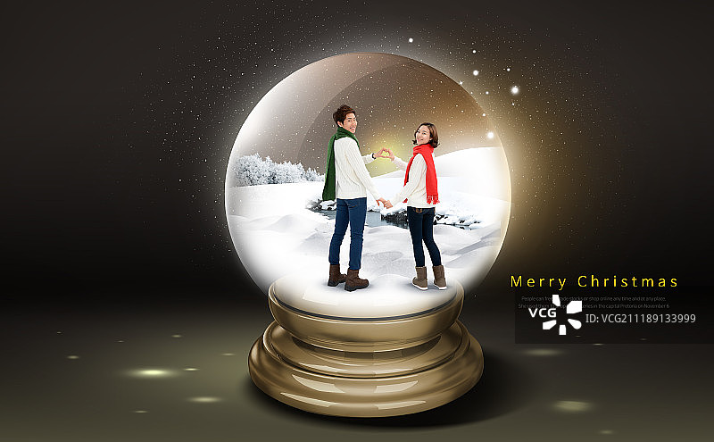 冬季雪景幸福图片素材