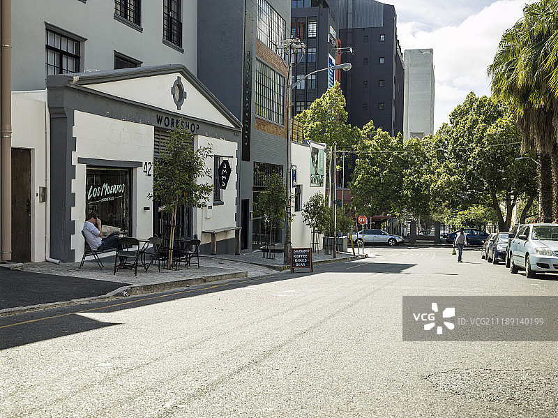 南非开普敦城市街道咖啡店背景板图片素材