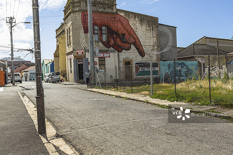 南非开普敦的内城道路与街头艺术背景图片素材
