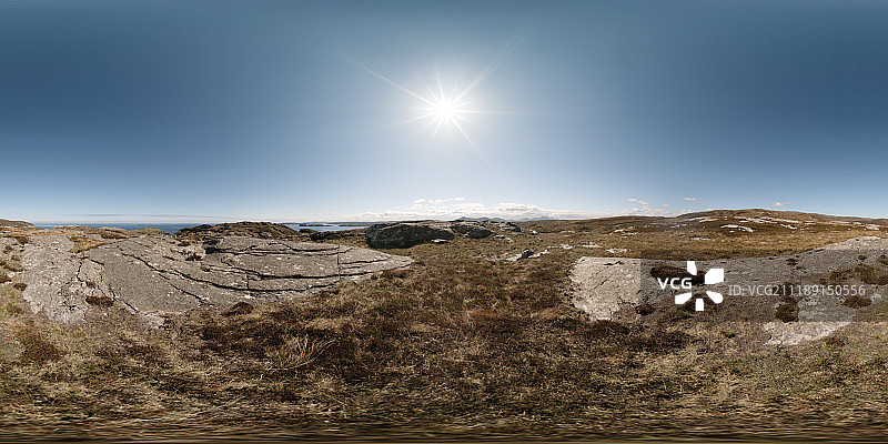 360°高清全景图像：英国的草地和岩石景观图片素材