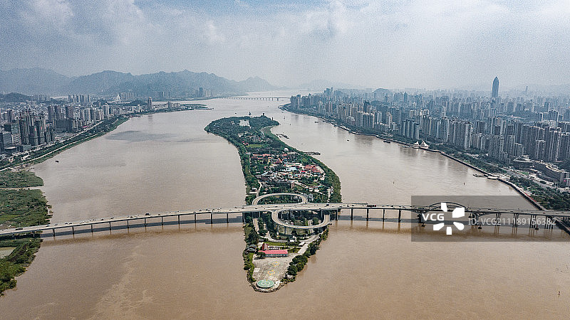 航拍温州江心屿全景图片素材